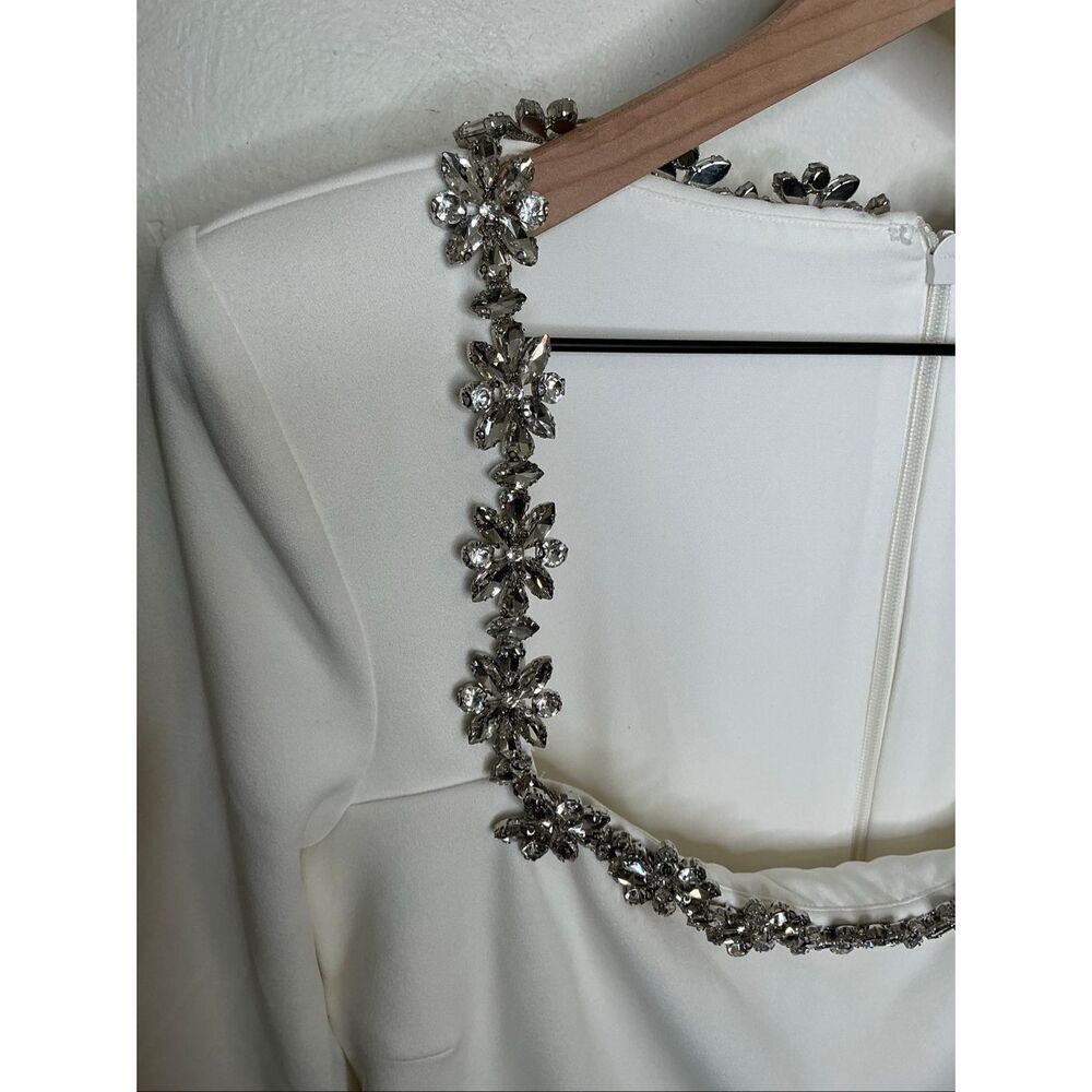 Nadine Merabi Kimberly Jeweled Dress | White in 8 - Picture 8 of 12